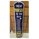 MAIL POUCH TOBACCO PORCELAIN THERMOMETER - 39"