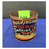 BUCKINGHAM TOBACCO TIN (NO LID) - 4.75"