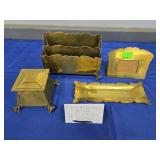 (4 PIECE) HEINTZ ART METAL DESK SET