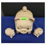OMC OTAGIRI JAPANESE PIG COOKIE JAR - SHAKER SET