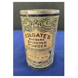 COLGATES BARBERS 1 LB SHAVING POWDER TIN -