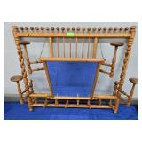 OAK BALL & STICK HAT RACK - 31" X 28"