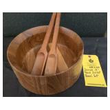 DANSK 12" TEAK SALAD BOWL SET