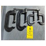 (2) CINCINATTI TOOL 11" & (2) 6.5" C CLAMPS