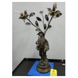 ART NOUVEAU FIGURAL SPELTER LAMP