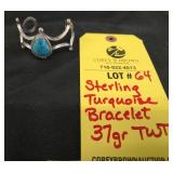 STERLING TURQUOISE BRACELET - 37 GRAMS TWT