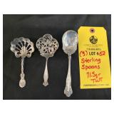 (3) STERLING SPOONS - 71.5 GRAMS TWT