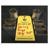 (7) STERLING RINGS - 180 GRAMS TWT