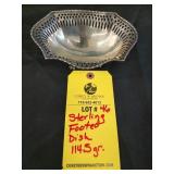 STERLING FOOTED DISH - 114.5 GRAMS TWT