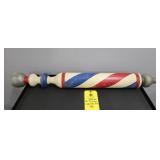 VINTAGE PAINTED WOOD BARBER POLE - 36"