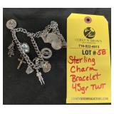 STERLING CHARM BRACELET - 45 GRAMS TWT