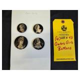 (4) GATES GIRLS BUTTONS