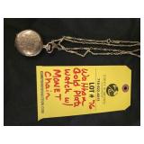 WALTHAM GOLD PLATE WATCH WITH MONET CHAIN