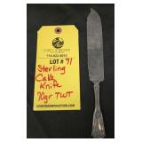 STERLING CAKE KNIFE - 70 GRAMS TWT