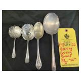 (4) STERLING SERVING SPOONS - 183 GRAMS TWT