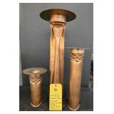 (3) THOMAS ROY MARKUSEN COPPER CANDLE HOLDERS
