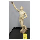 MALE FIGURAL LAMP BASE - SIGNED - 29"