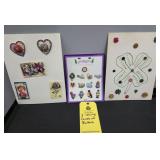 (3) PAGES OF ASSORTED BUTTONS