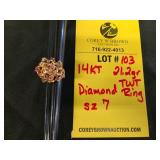 14K DIAMOND RING - 21.2 GRAMS TWT - SIZE 7