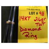 14K DIAMOND RING - 2.6 GRAMS TWT - SIZE 5.5