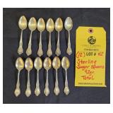 (12) STERLING SUGAR SPOONS - 92 GRAMS