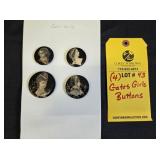 (4) GATES GIRLS BUTTONS