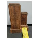 WALNUT ART DECO LIQUOR CABINET - 12" X 17"