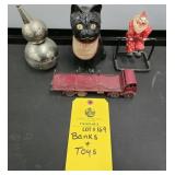 LOT OF BANKS AND TOYS