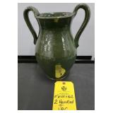 2 HANDLED POTTERY VASE - 11"