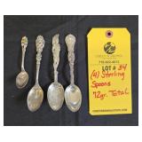 (4) STERLING SPOONS - 72 GRAMS