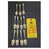 (11) STERLING SUGAR SPOONS - 105 GRAMS