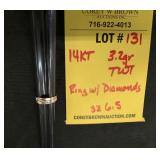 14K RING WITH DIAMONDS - SIZE 6.5
