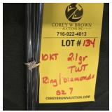 10K RING WITH DIAMONDS - 2.1 GRAMS TWT - SIZE 7