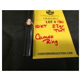 10K CAMEO RING - 2.2 GRAMS TWT