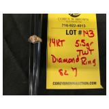 14K DIAMOND RING - 5.5 GRAMS TWT - SIZE 7