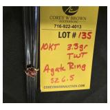 10K AGATE RING - 3.36 GRAMS TWT - SIZE 6.25