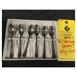 (6) STERLING SPOONS - 4.5 GRAMS TWT