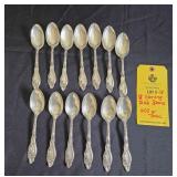 (12) STERLING TABLE SPOONS - 602 GRAMS
