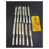 (12) 1847 ROGERS MOTHER OF PEARL KNIVES
