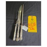 BRIDAL ROSE CARVING SET - STERLING HANDLES