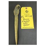 BRASS ELEPHANT LETTER OPENER - 10"