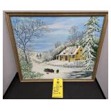 WINTER SCENE "CORVINO" 86 PAINTING - 22" X 26"