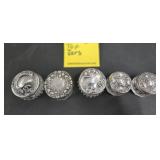 (5) STERLING TOPPED JARS