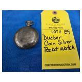 DUEBER COIN SILVER POCKET WATCH