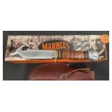 MARBLES STACKED LEATHER GUTHOOK KNIFE