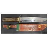 EDGE STAG HANDLE BOWIE KNIFE WITH SHEATH