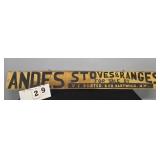 ANDES STOVES & RANGES SIGN - HARTWICK NY 4