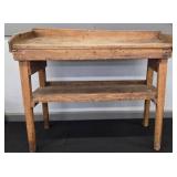 (2 PC) COUNTRY WORK TABLE 41" X 34" X 17"