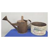 COLONIAL MALTED MILK CRACKER TIN & WATERING CAN