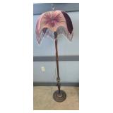 VICTORIAN FLOOR LAMP W/ FRINGE & BEADED LAMP